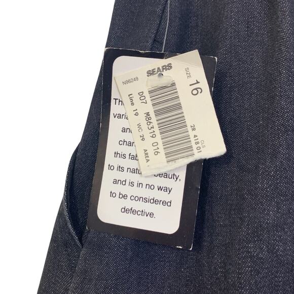 Venice Blues Sears Jean Skirt Size 16 Button Down Witchy Black Denim Pockets VTG - Picture 4 of 6